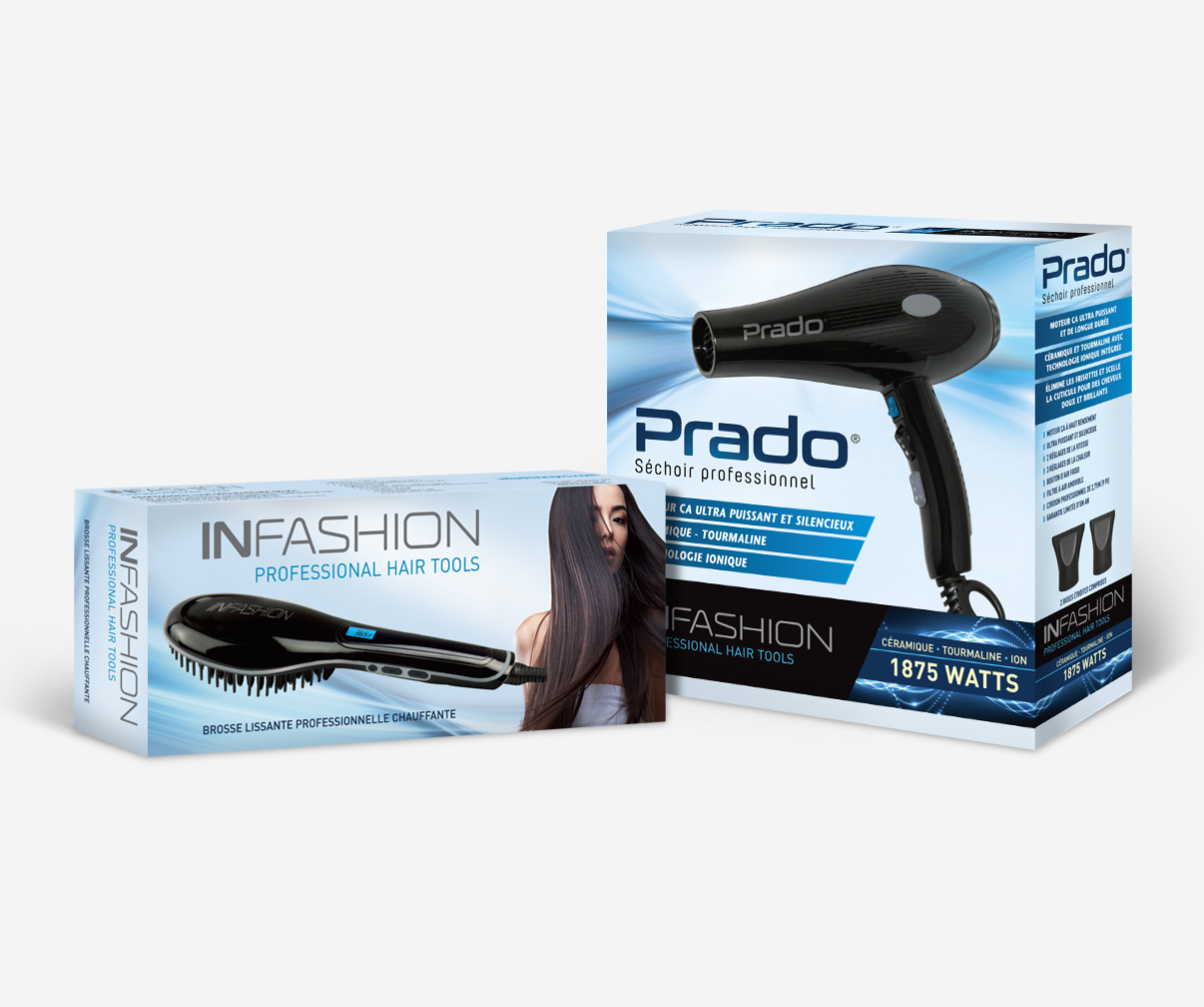 Prado/InFashion - Emballages séchoir et brosse chauffante